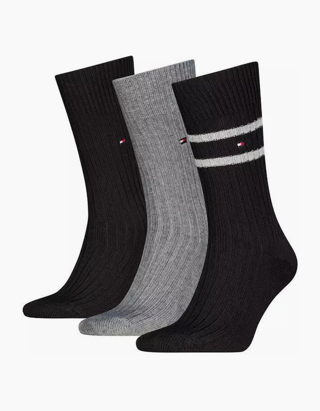 Tommy Hilfiger 3 Pack Giftbox Bootsock Mens Crew Socks Black