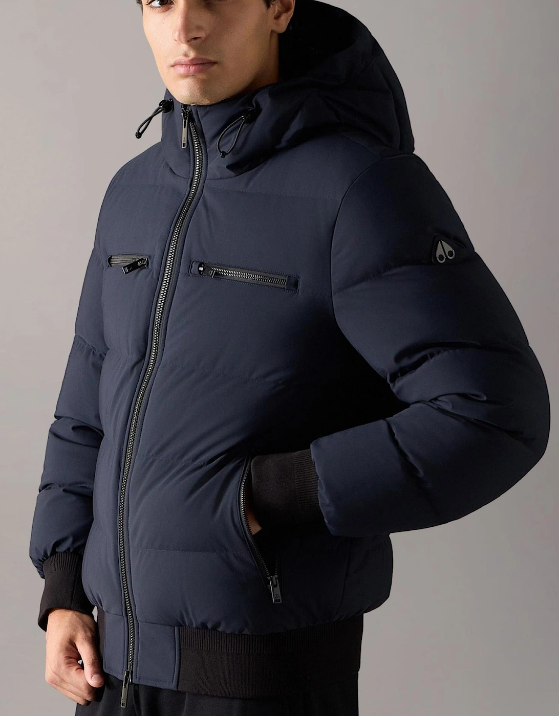 Soho Navy Blue Bomber Puffer Jacket