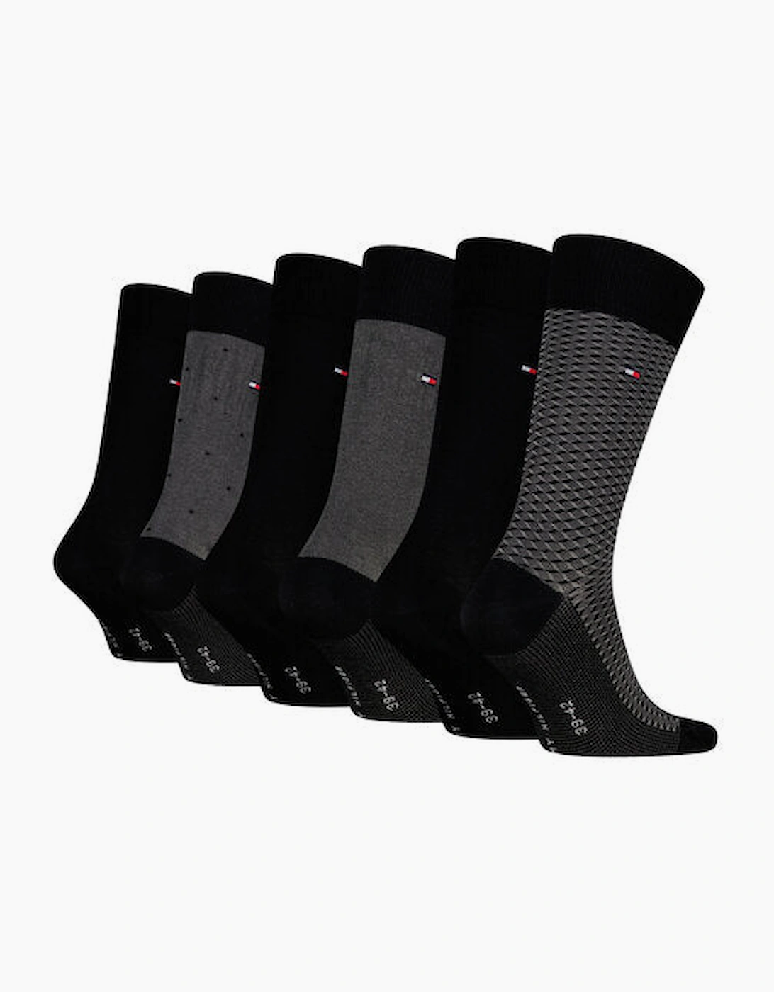 Tommy Hilfiger 6 Pack Giftbox Birdeye Mens Crew Socks Black