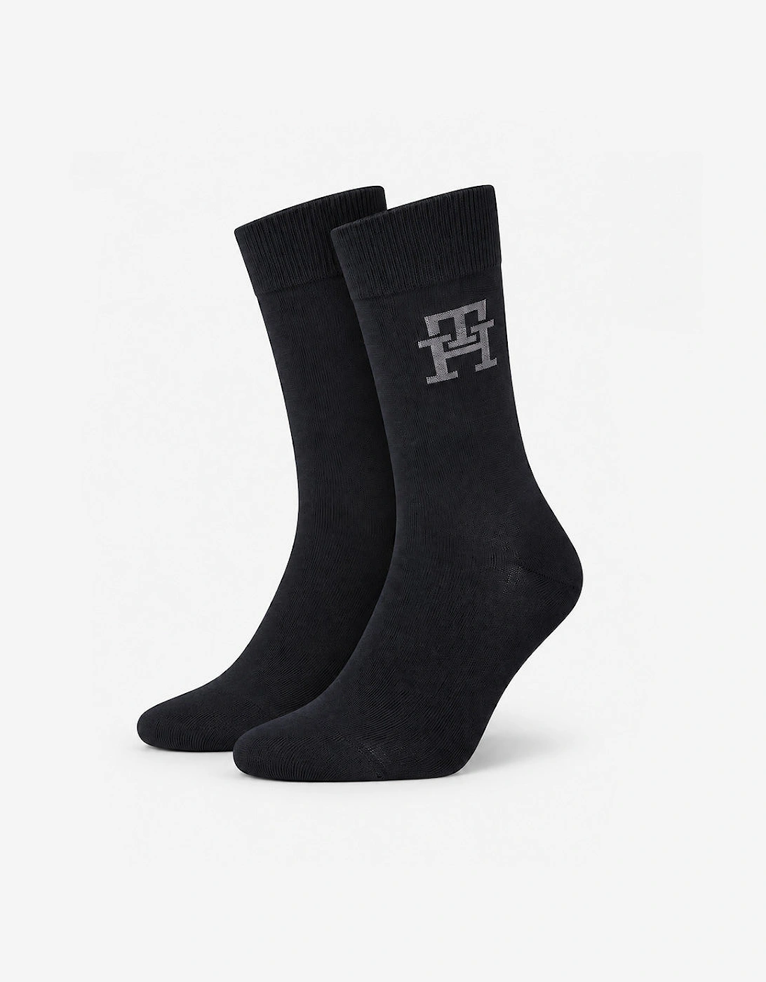 Tommy Hilfiger 3 Pack Giftbox Monogram Stripe Mens Crew Socks Black