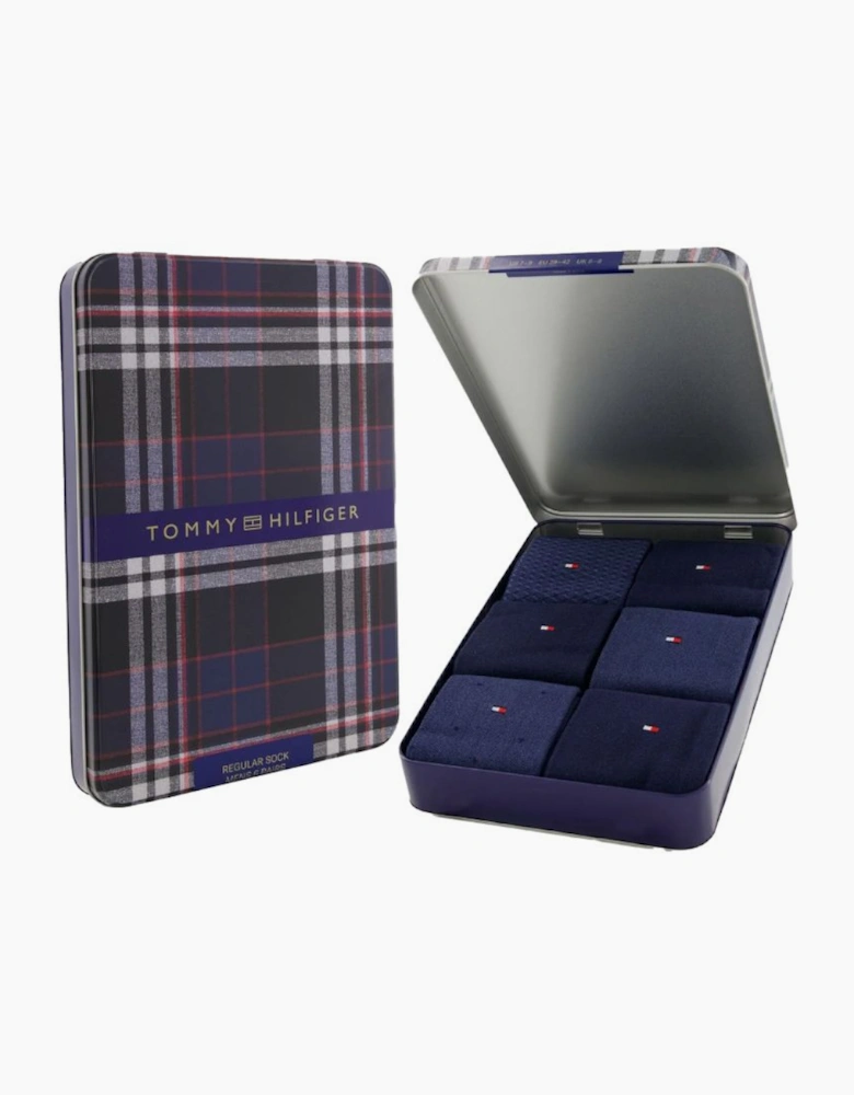 Tommy Hilfiger 6 Pack Giftbox Birdeye Mens Crew Socks Navy