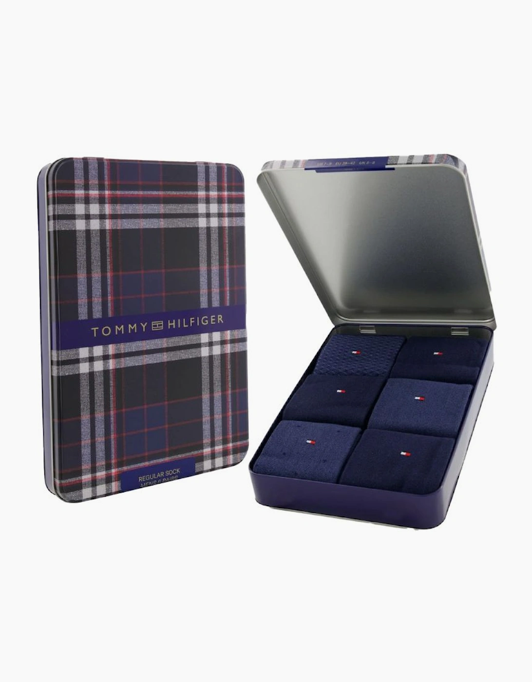 Tommy Hilfiger 6 Pack Giftbox Birdeye Mens Crew Socks Navy
