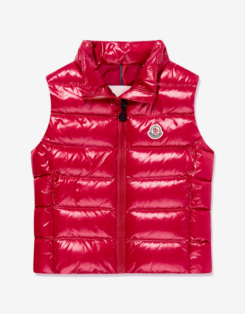 Moncler Enfant Girls Down Padded Ghany Gilet in Red