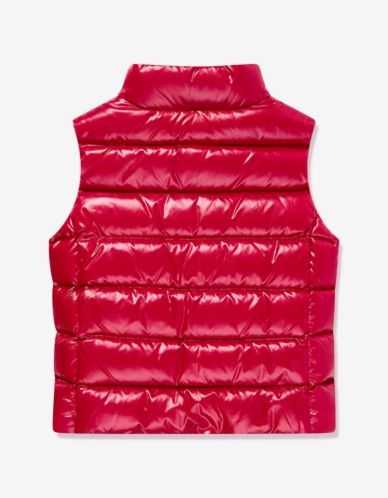 Moncler Enfant Girls Down Padded Ghany Gilet in Red