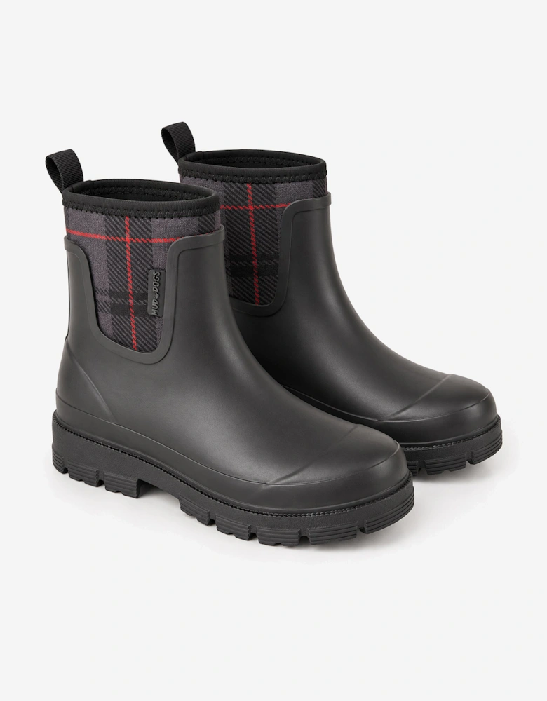 Mud Dogs BROOKE Womens Ankle Neoprene Wellies Black Check