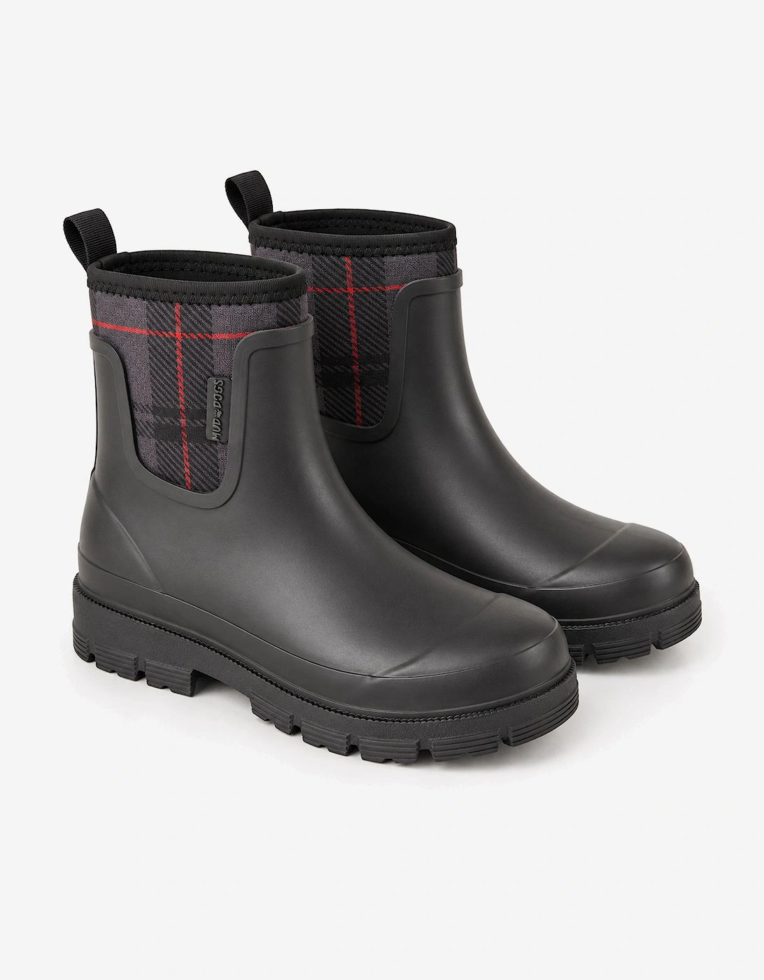 Mud Dogs BROOKE Womens Ankle Neoprene Wellies Black Check