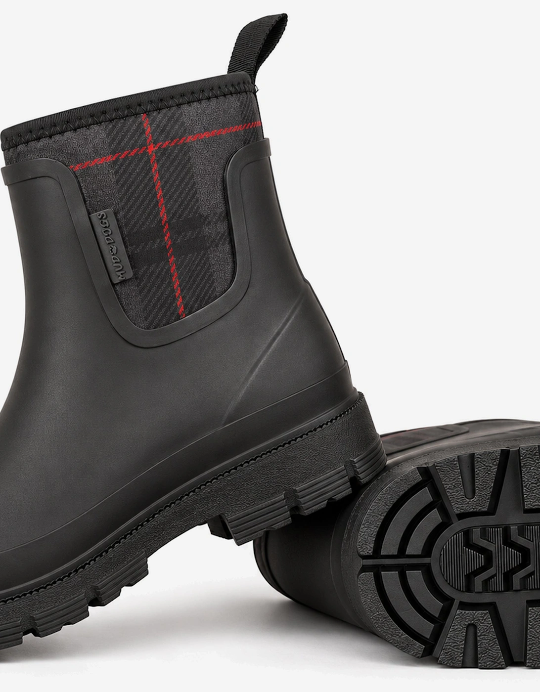 Mud Dogs BROOKE Womens Ankle Neoprene Wellies Black Check