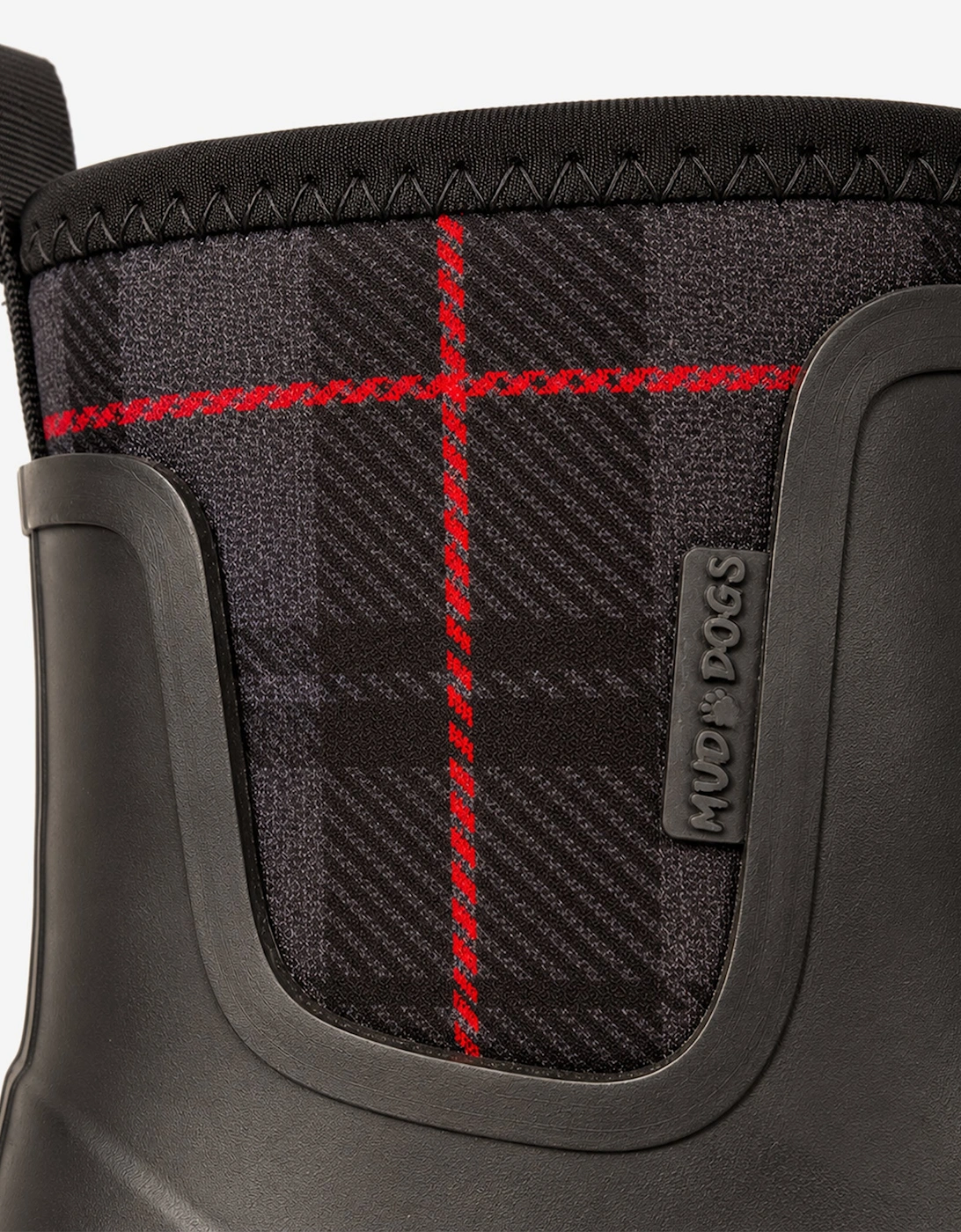 Mud Dogs BROOKE Womens Ankle Neoprene Wellies Black Check