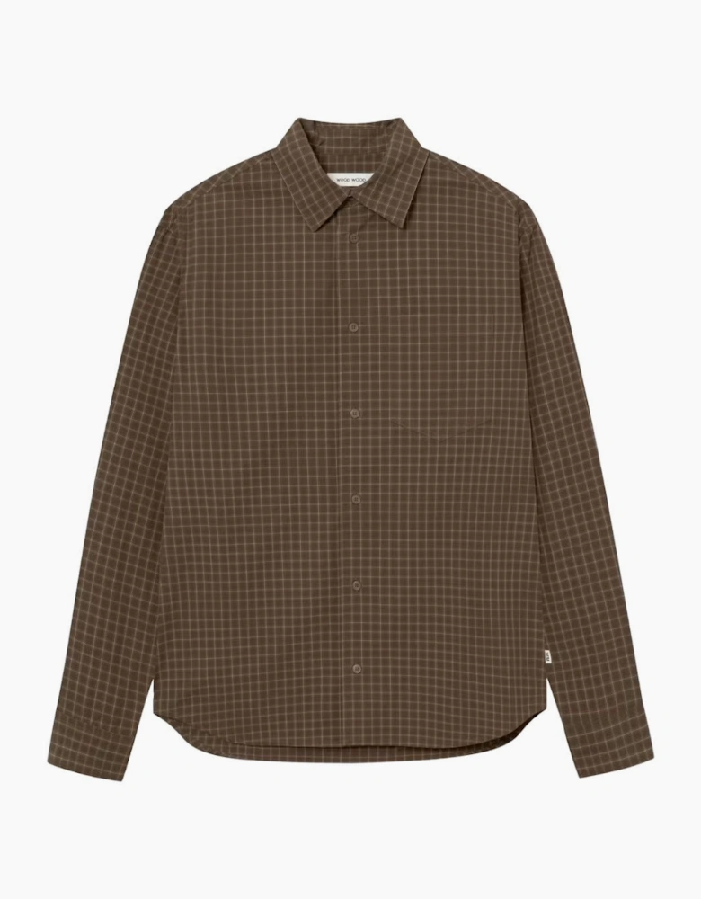 Wood Wood WWNico Brown Check Shirt