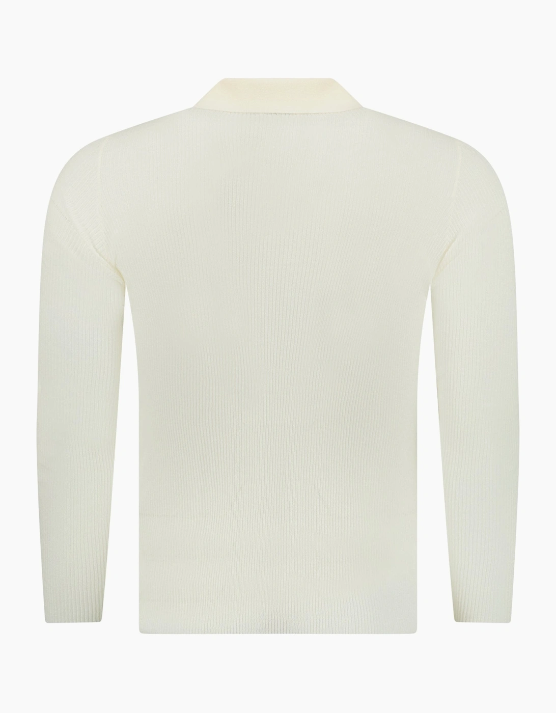 Moncler Long Sleeve Logo Polo Shirt in White