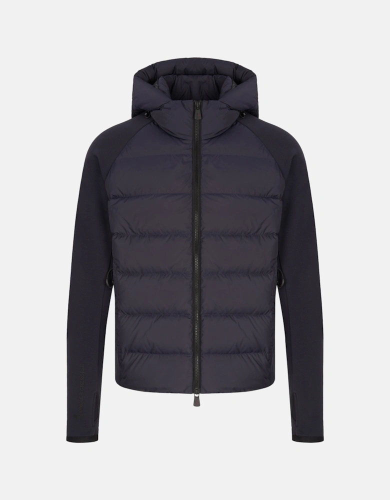 Hybrid Zip Hooded Cardigan Navy