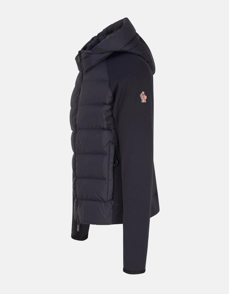 Hybrid Zip Hooded Cardigan Navy