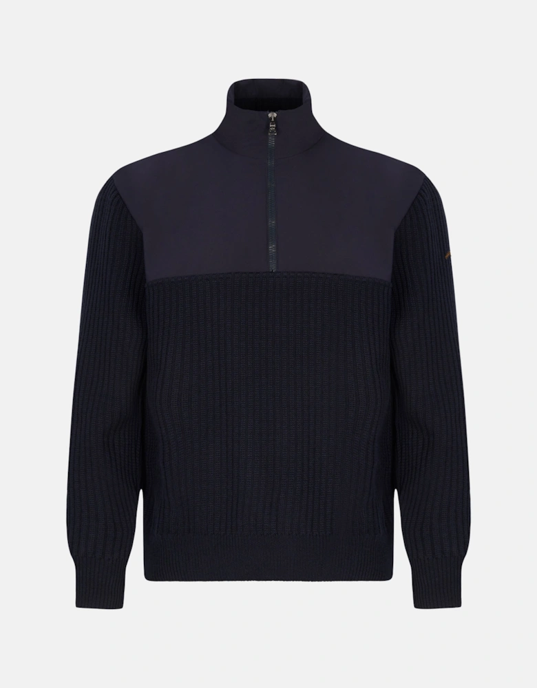 Tech Wool 1/4 Zip Sweater Navy