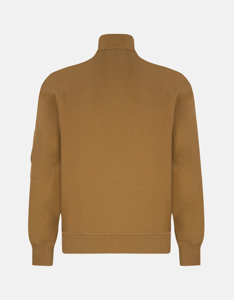 Diagonal Raised 1/4 Zip Sweatshirt Brown/Beige