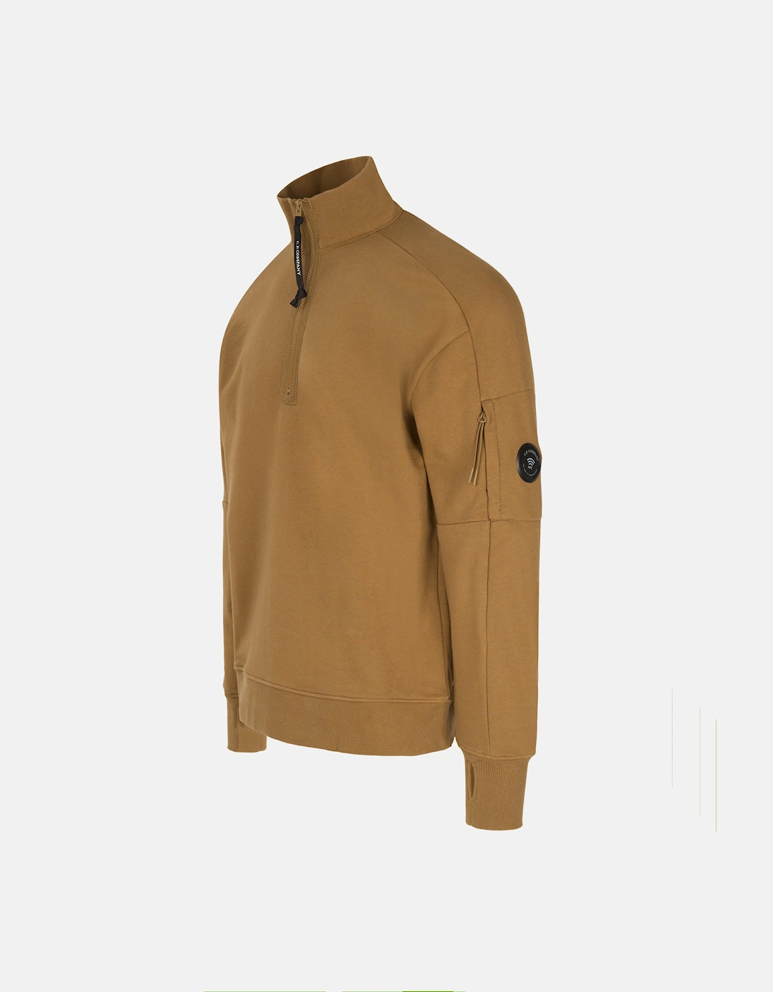 Diagonal Raised 1/4 Zip Sweatshirt Brown/Beige