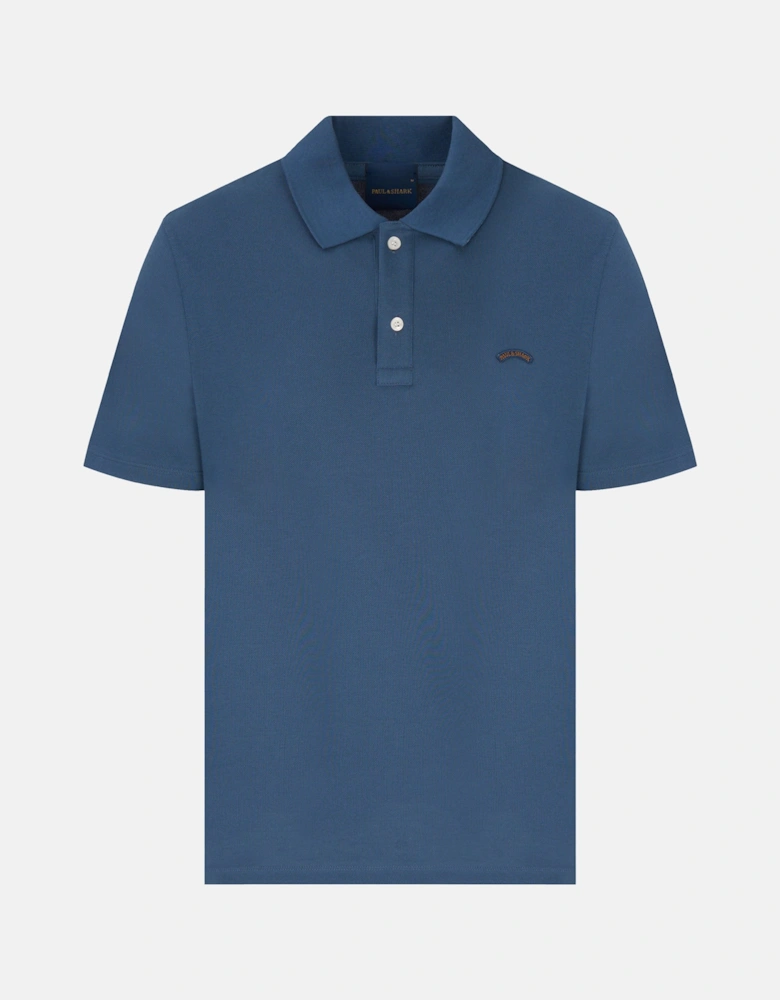 Fine Piquet Cotton Polo Blue