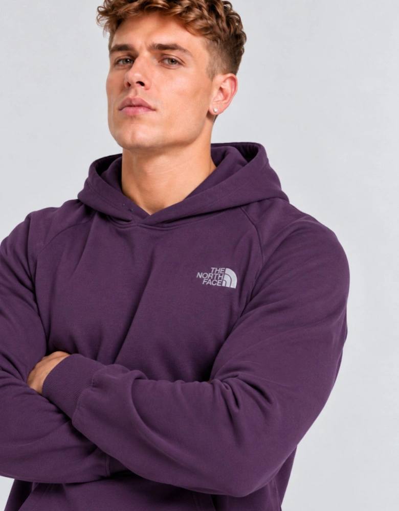 The North Face Mens Raglan Box Graphic NSE Pullover Hoodie in Purple