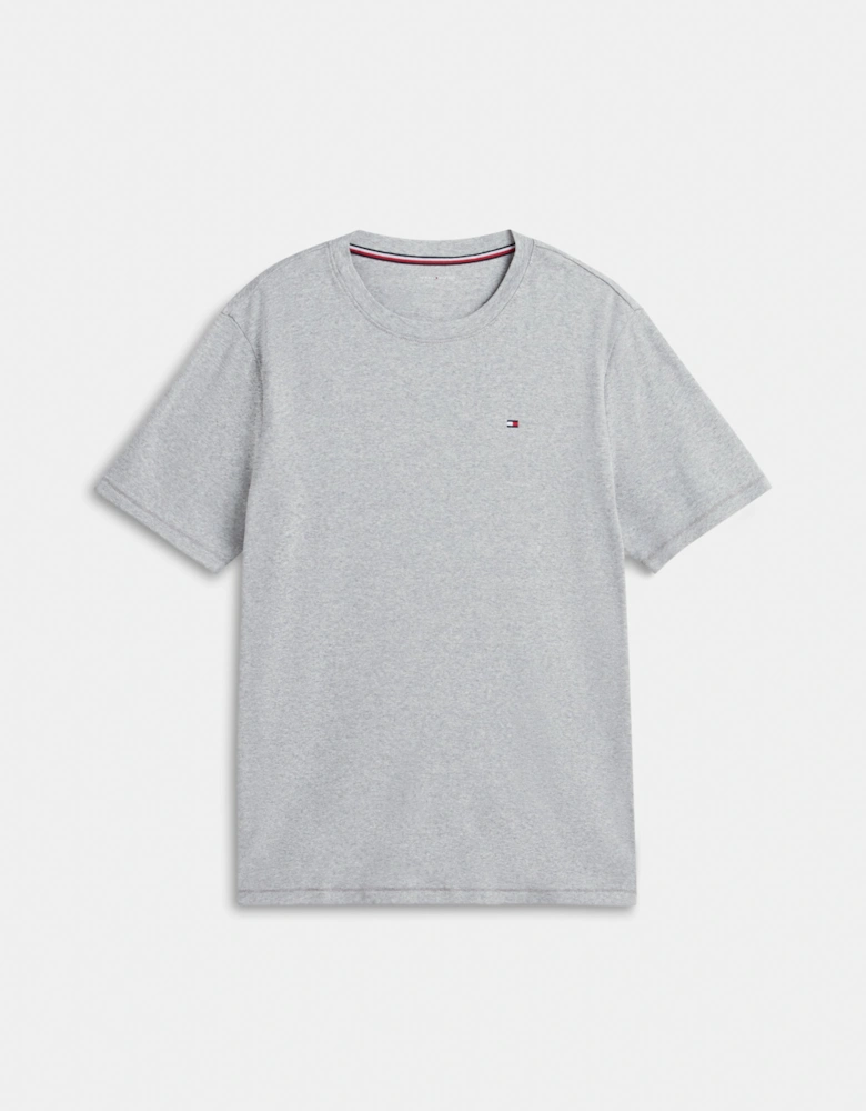 Tommy Hilfiger Short Jersey Print Mens Pyjama Set - White/Linear Flag Grid