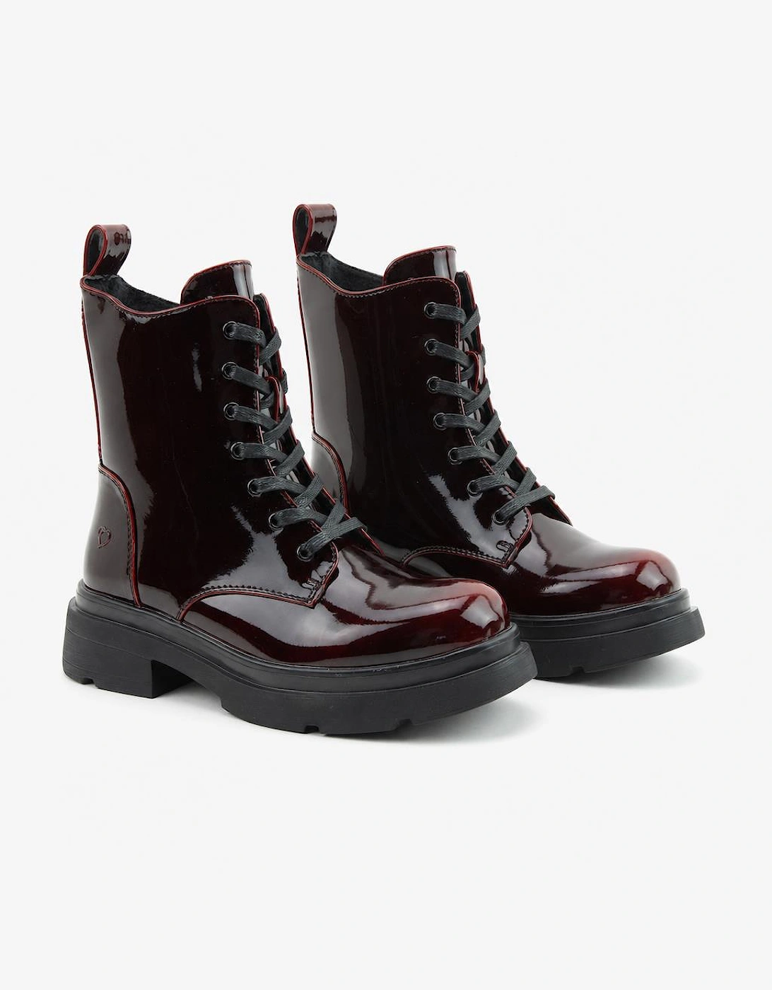 Heavenly Feet KRISSY2 Womens Ankle Boots Black/Burgundy Patent