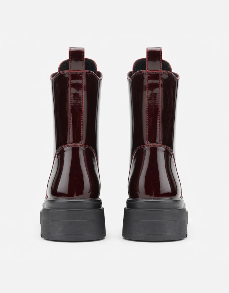 Heavenly Feet KRISSY2 Womens Ankle Boots Black/Burgundy Patent