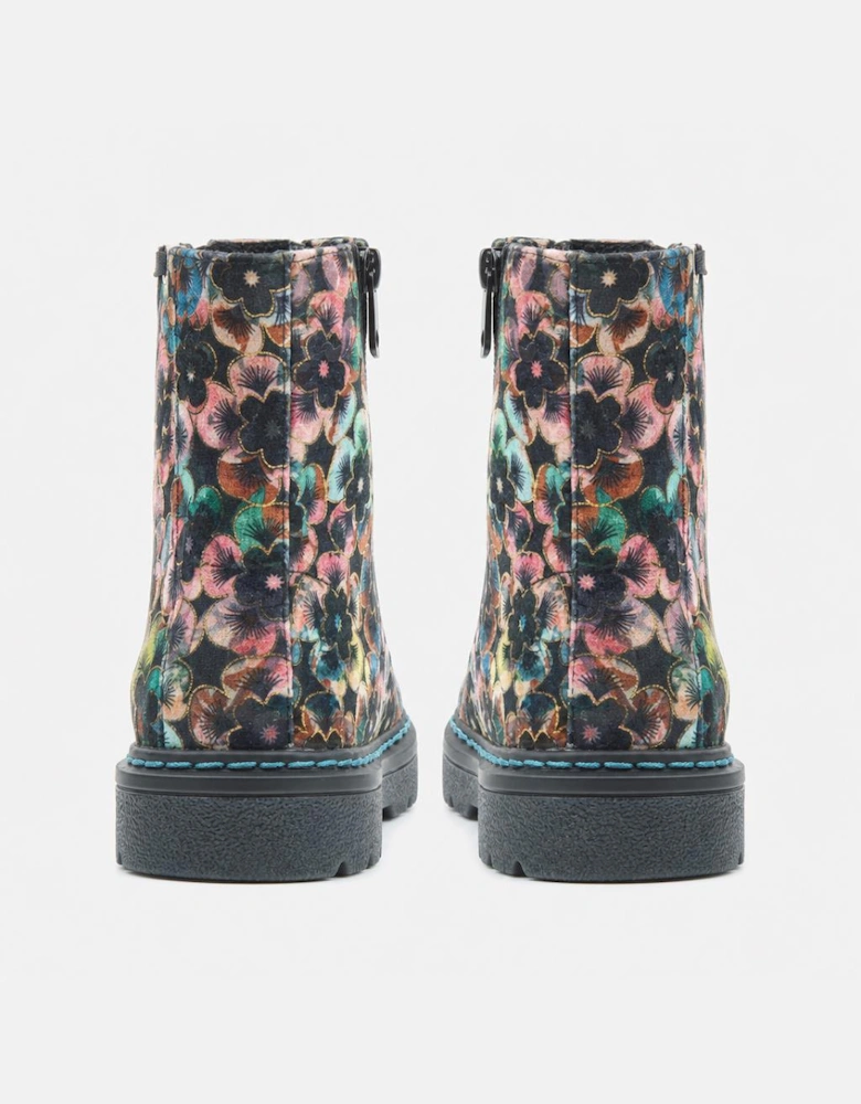 Heavenly Feet JUSTINA2 VIOLA VELOUR Womens Ankle Boots Autumn Gold