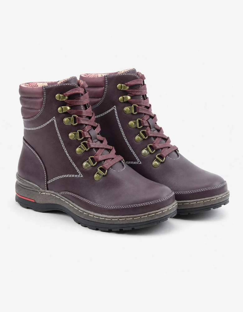 Heavenly Feet MELISSA Womens Ankle Boots Burgundy