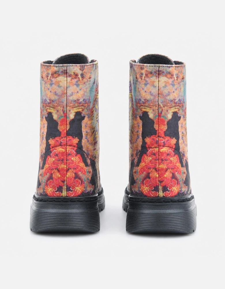 Heavenly Feet LOTTE Womens Ankle Boots Black Velour Multi