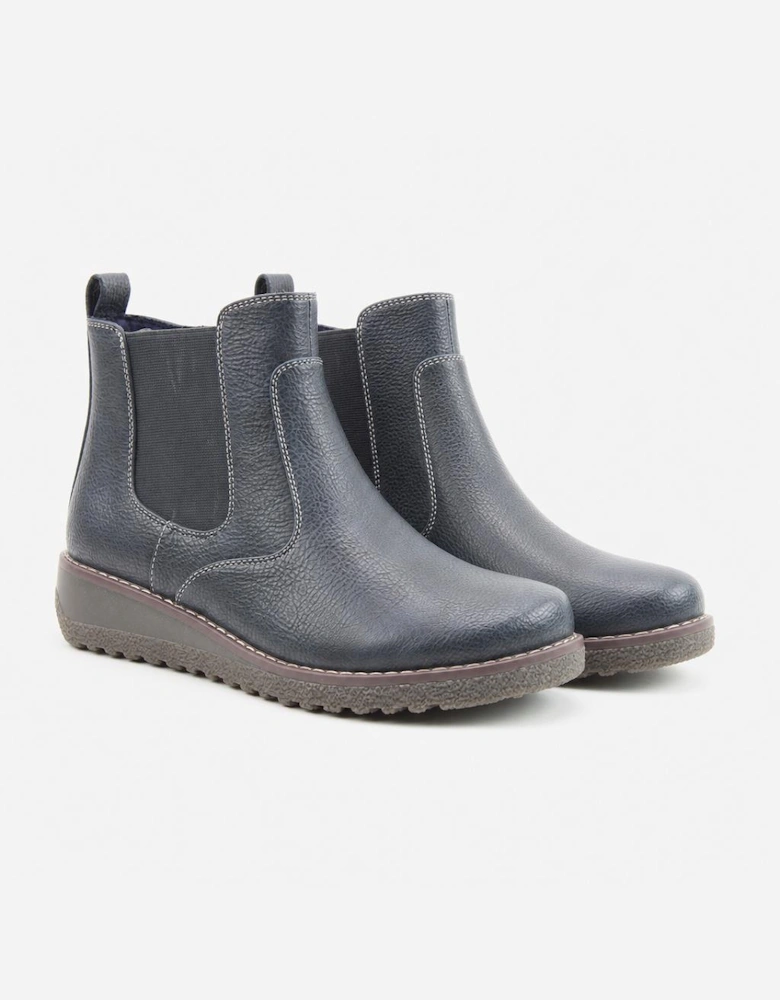 Heavenly Feet MOIRA Womens Ankle Boots Navy