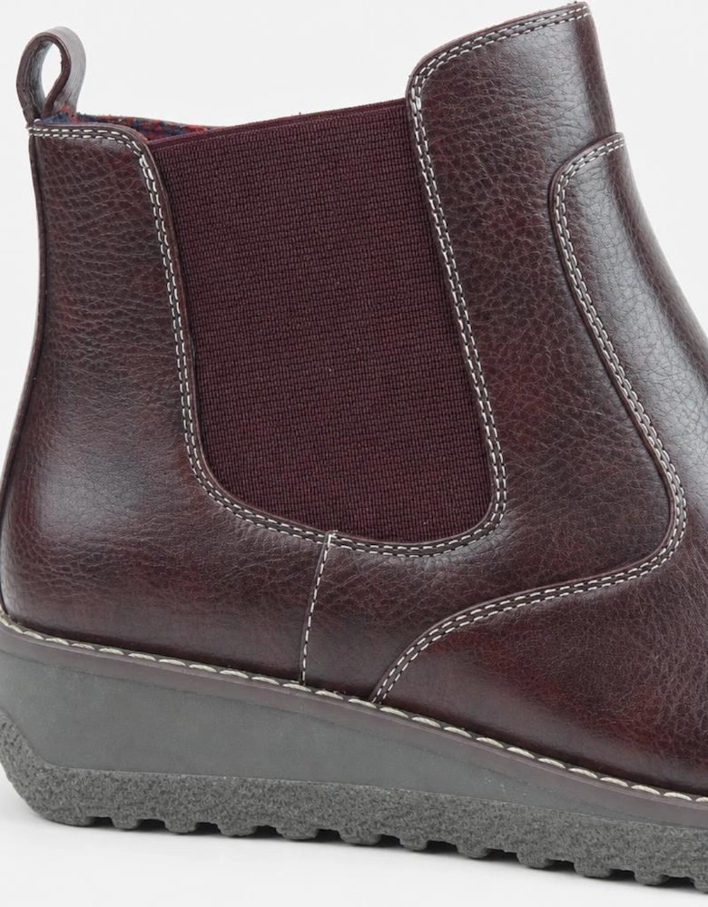 Heavenly Feet MOIRA Womens Ankle Boots Burgundy