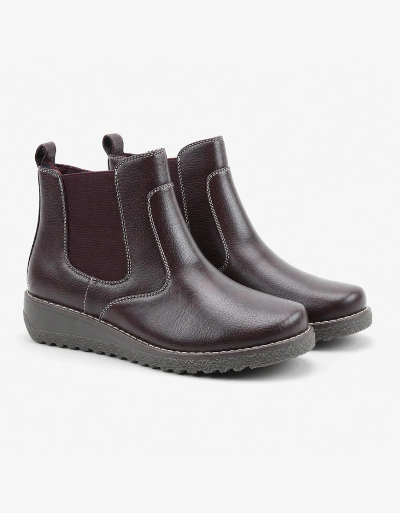Heavenly Feet MOIRA Womens Ankle Boots Burgundy