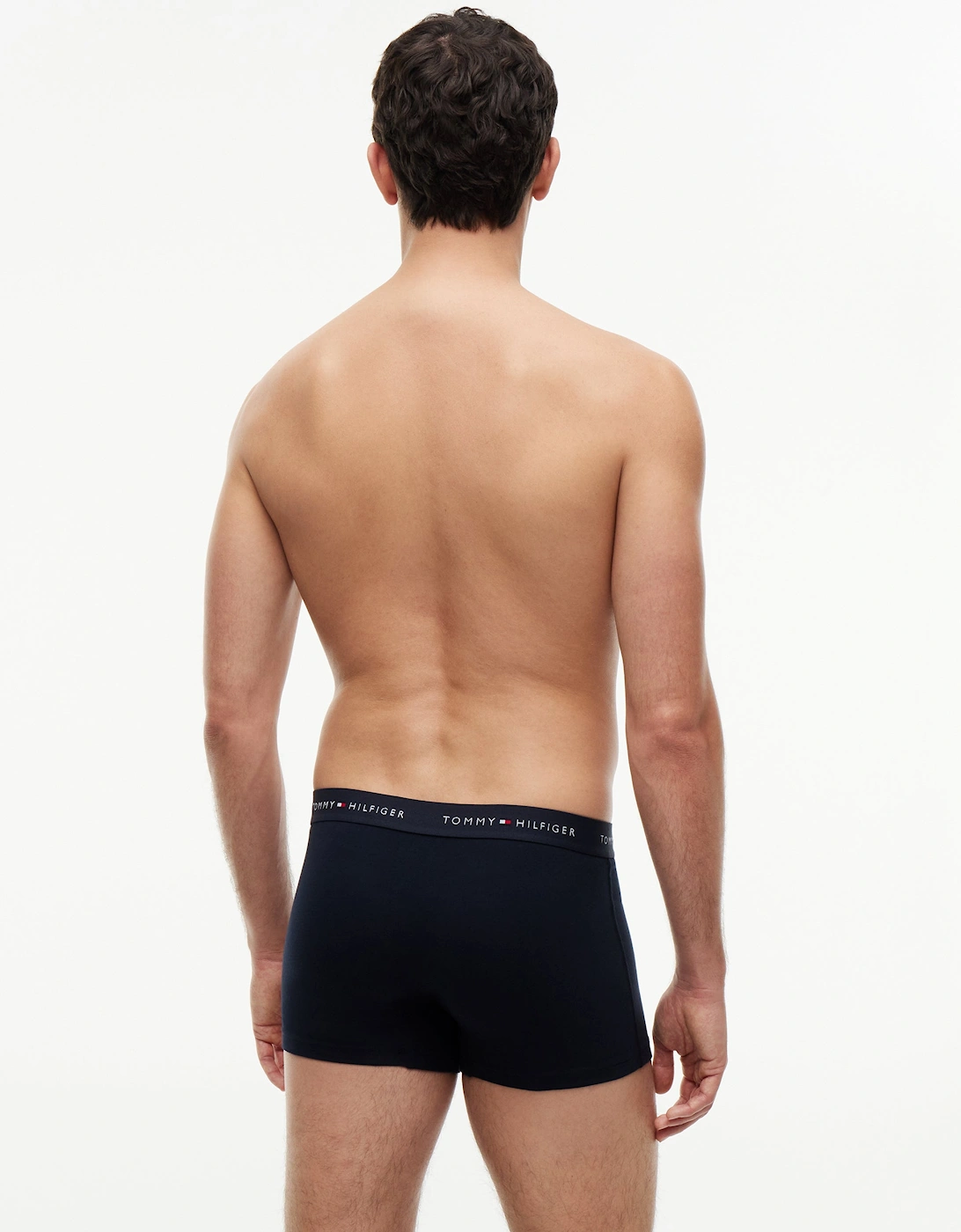 Tommy Hilfiger 3-Pack Logo Waistband Mens Trunks - Autumn Orange/Navy Blue/Blue Spell