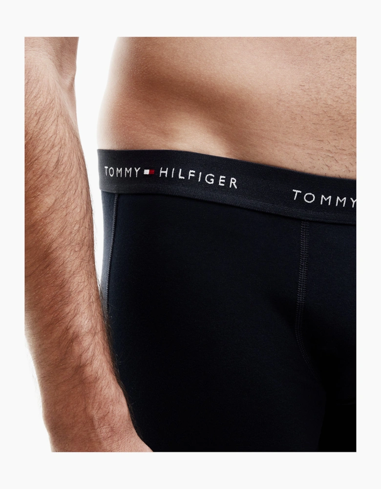 Tommy Hilfiger 3-Pack Logo Waistband Mens Trunks - Autumn Orange/Navy Blue/Blue Spell
