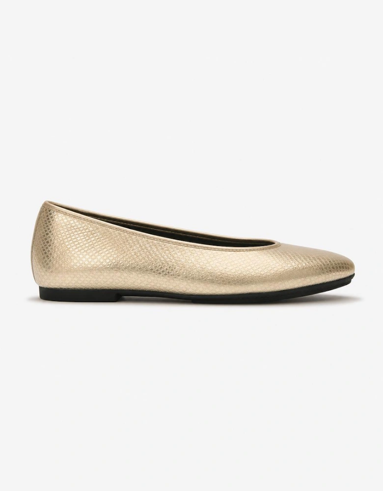 FitFlop DELICATO SNAKE METALLIC Womens Ballerina Shoes Platino