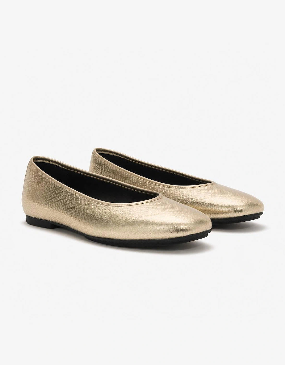 FitFlop DELICATO SNAKE METALLIC Womens Ballerina Shoes Platino