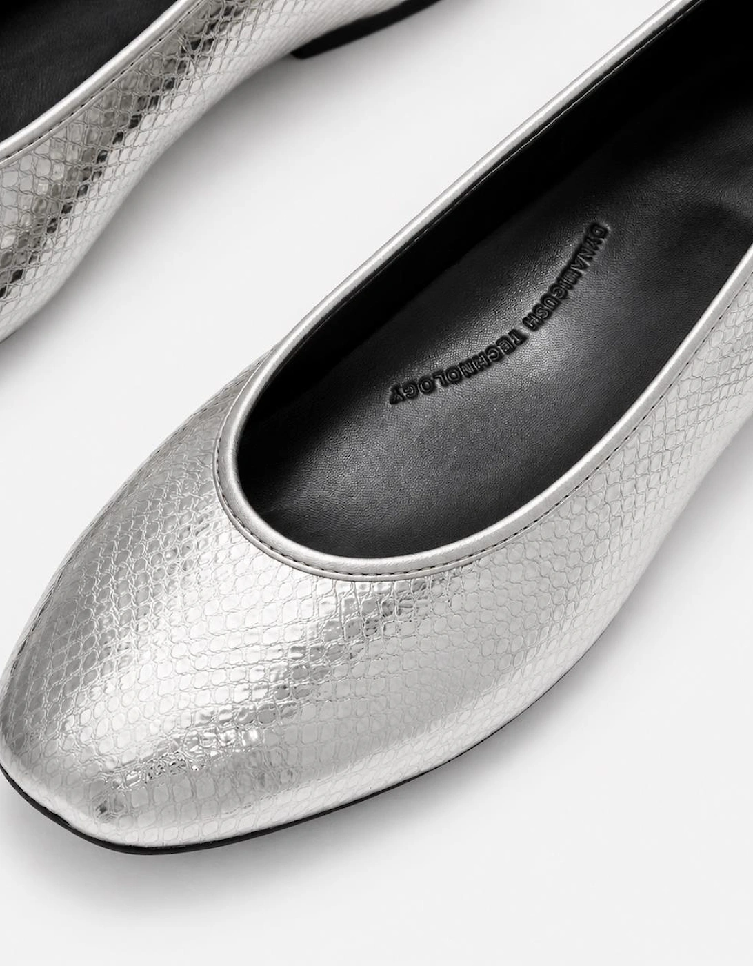 FitFlop DELICATO SNAKE METALLIC Womens Ballerina Shoes Silver