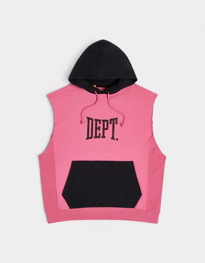 Logo Gym Cut Off Hoodie Flo Pink Black