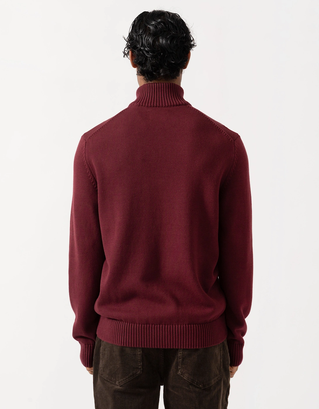 GANT Mens Casual Cotton Half Zip Jumper - 676 Deep Grape Wine