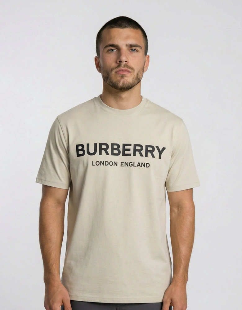Burberry 'Ellison' Logo Print T-Shirt Lichen