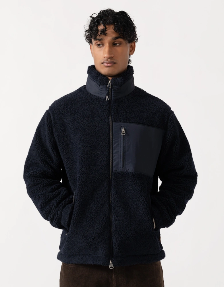 GANT Mens Patch Pocket Fleece Jacket - 433 Evening Blue