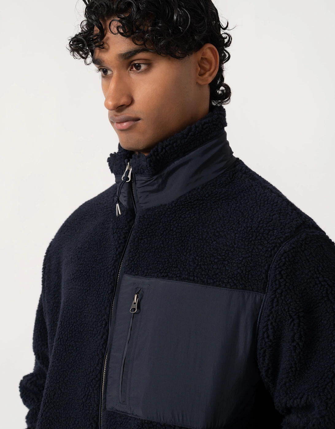 GANT Mens Patch Pocket Fleece Jacket - 433 Evening Blue