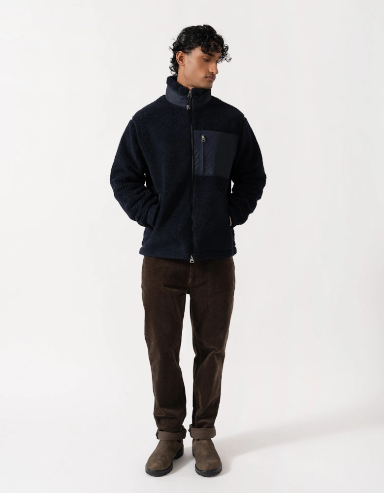 GANT Mens Patch Pocket Fleece Jacket - 433 Evening Blue