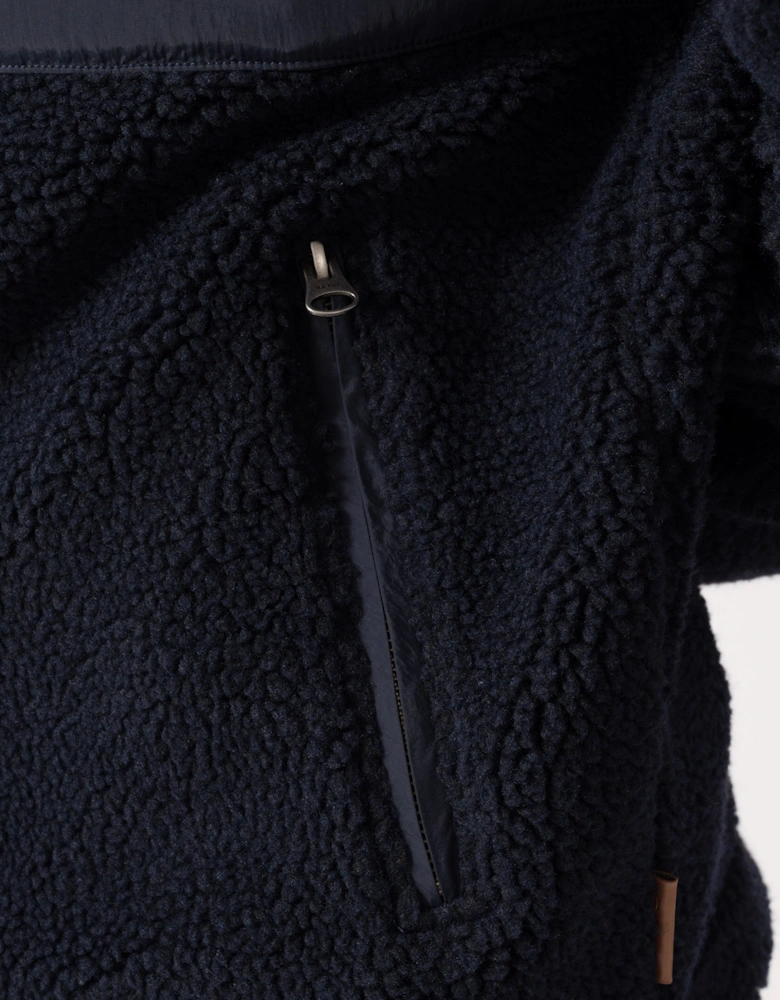 GANT Mens Patch Pocket Fleece Jacket - 433 Evening Blue