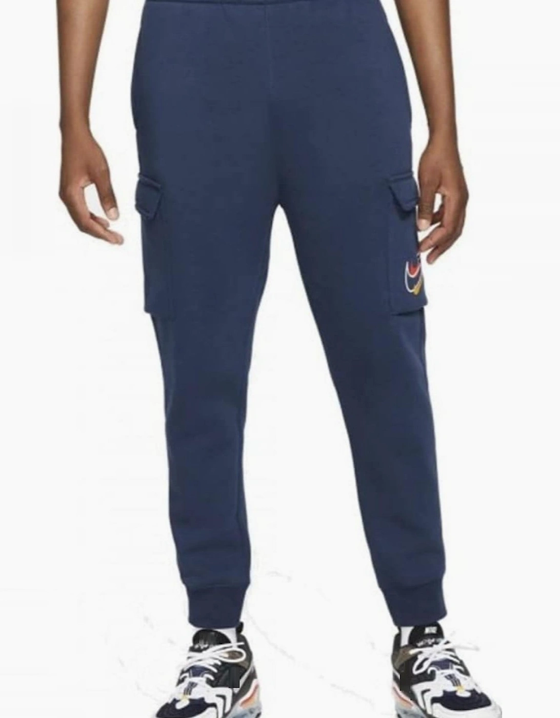 Nike Mens Multi Swoosh Crew Neck Full Tracksuit Set in Navy