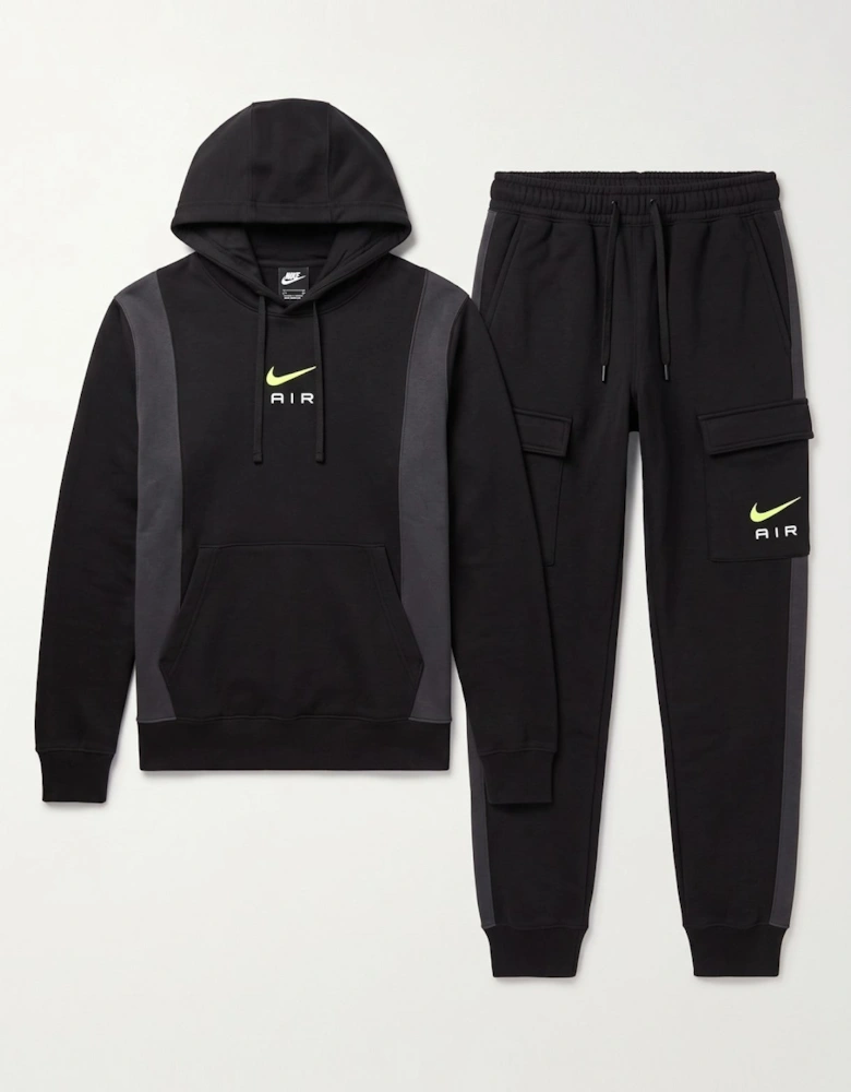 Nike Air Mens Panel Overhead Full Tracksuit Set in Black