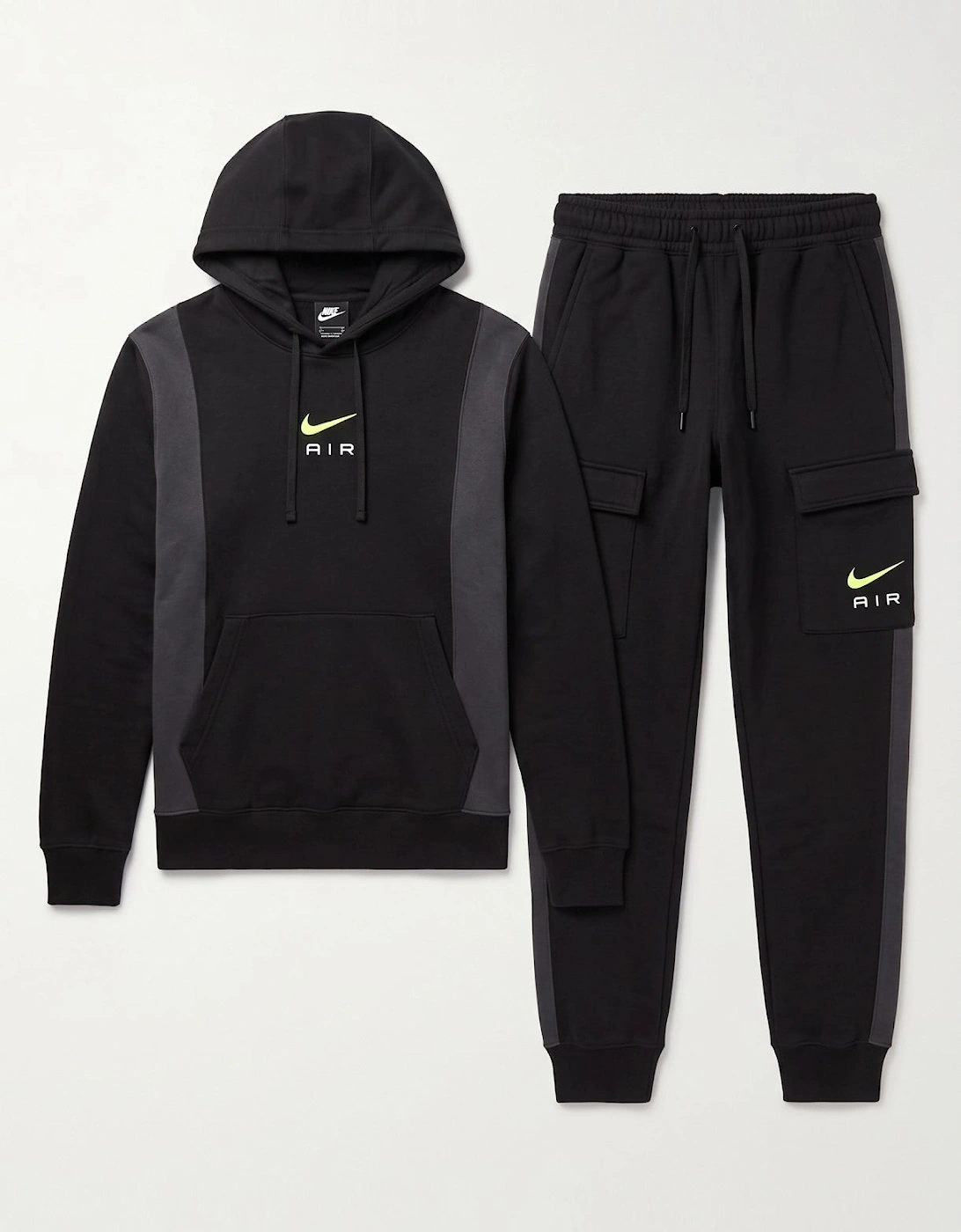 Men's Nike Air Mens Panel Overhead Full Tracksuit Set in Black - Size: Regular/40