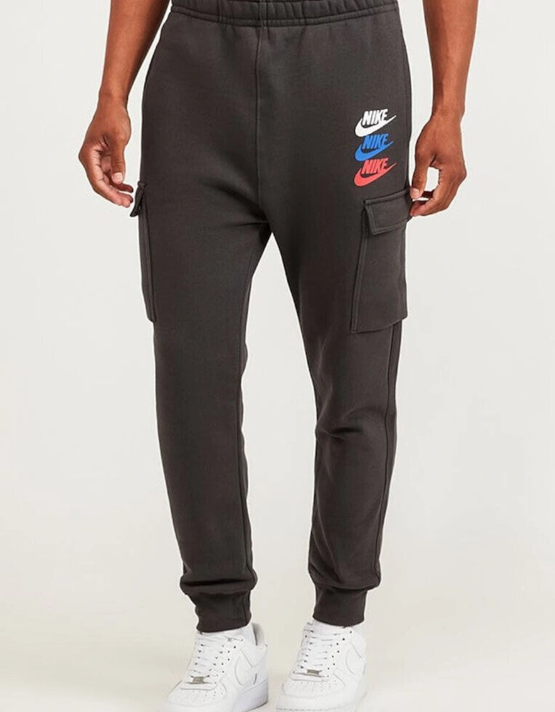 Nike Mens Standard Issue Fleece Crewneck Full Tracksuit Set in Dark Smoke Grey
