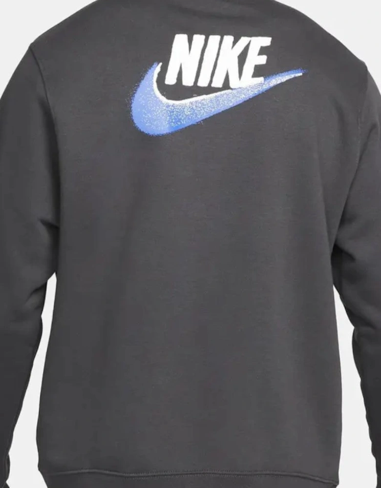 Nike Mens Standard Issue Fleece Crewneck Full Tracksuit Set in Dark Smoke Grey