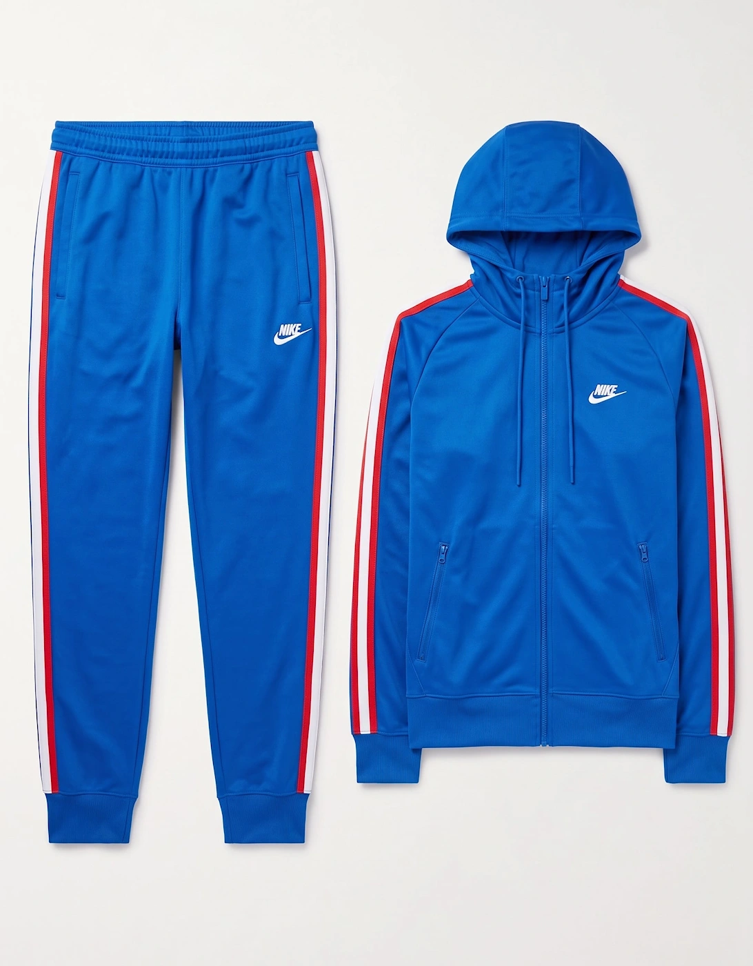 Nike Mens Tribute Poly Full Tracksuit Set in Blue