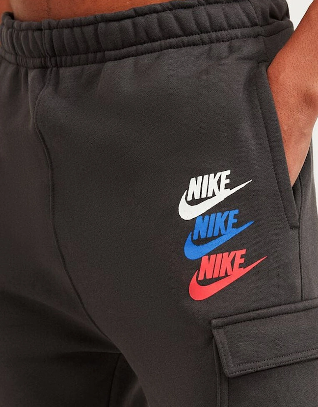 Nike Mens Standard Issue Fleece Crewneck Full Tracksuit Set in Dark Smoke Grey