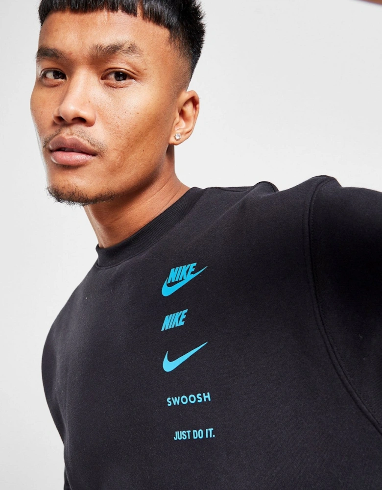 Nike Mens ClubFleece Standard Issue Crewneck Full Tracksuit Set in Black